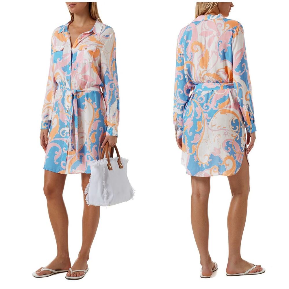 NEW Melissa Odabash Veronica Baroque Shirt Dress
